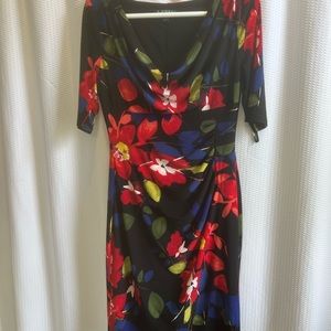 Ralph Lauren multi color floral fitted dress